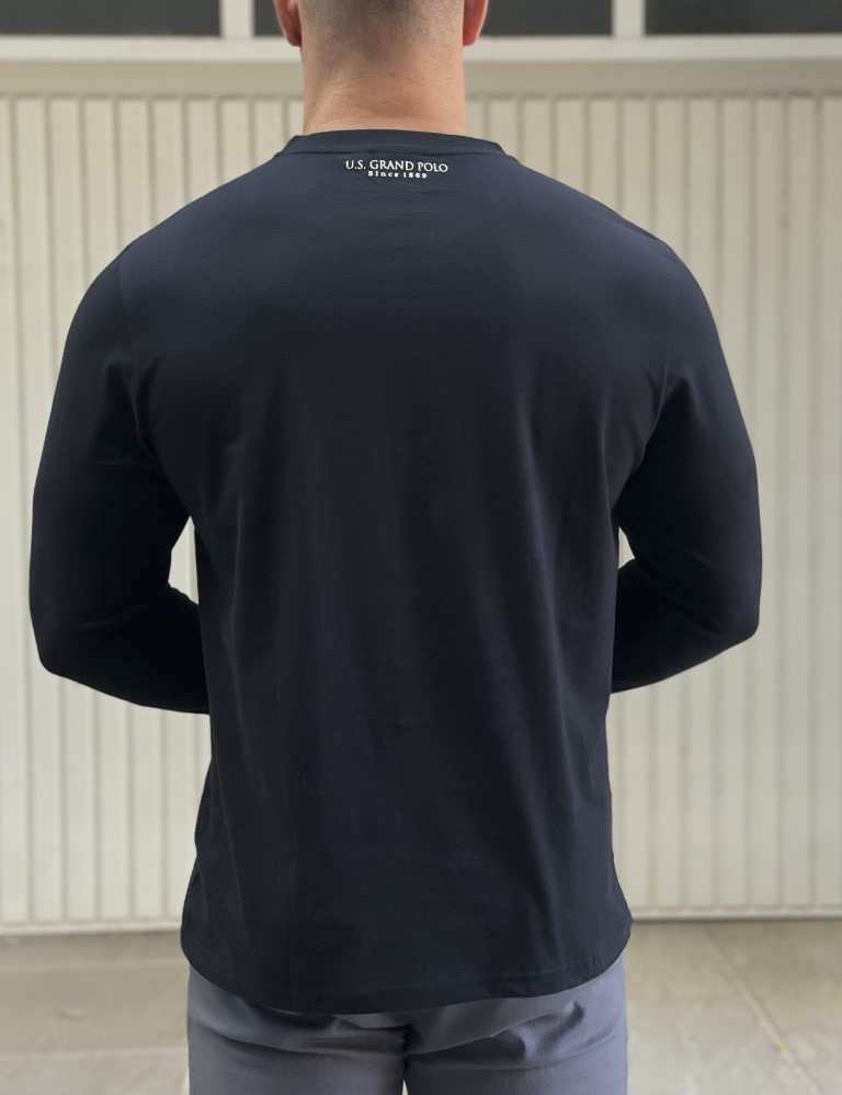 U.S Grand Polo ανδρική μαύρη μακρυμάνικη μπλούζα US42603MB φωτογραφία